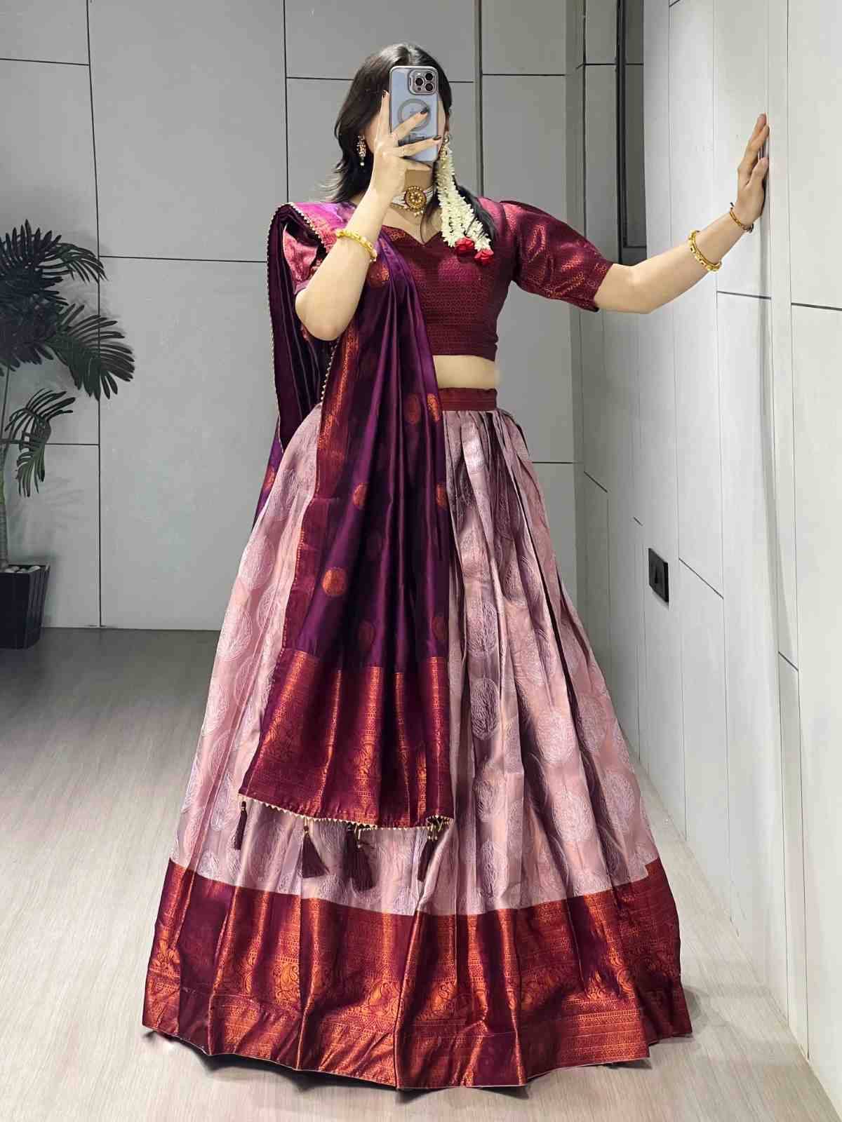 GRTN 8135 Silk Wine Lehenga choli wholesale suppliers